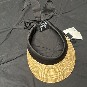 H&M Black and Tan Women's Straw Visor